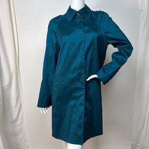 MYCRA PAC Rain Coat Short Length Peacock Teal Color Lace Lining Size S/M